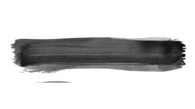 Siyah fırça darbesi ve doku. Grunge vektör soyut el boyalı element. Altı çizili ve sınır tasarımı.