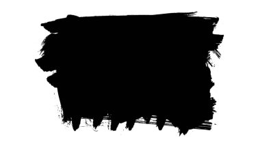 Beyaz arkaplanda izole edilmiş siyah fırça seti