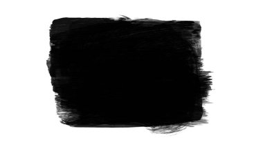 Siyah fırça darbesi ve doku. Grunge vektör soyut el boyalı element. Altı çizili ve sınır tasarımı.