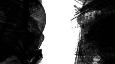 Siyah fırça darbesi dokusu. Grunge soyut elle boyanmış element. 