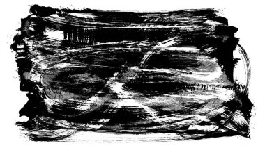 Siyah fırça darbesi ve doku. Grunge vektör soyut el boyalı element. Altı çizili ve sınır tasarımı.