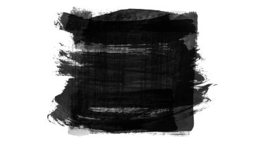 Siyah fırça darbesi ve doku. Grunge soyut elle boyanmış elementler. 