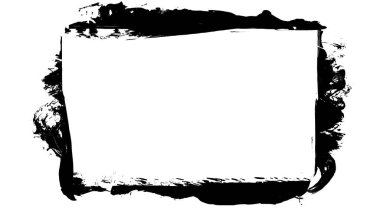 Siyah fırça darbesi dokusu. Grunge soyut elle boyanmış element. 