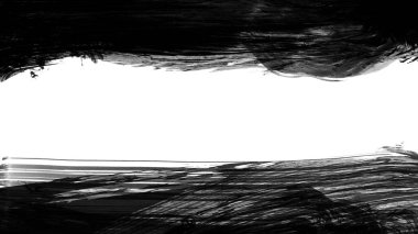 Siyah fırça darbesi dokusu. Grunge soyut elle boyanmış element. 