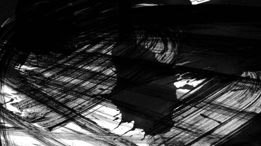 Siyah fırça darbesi ve doku. Grunge soyut elle boyanmış elementler. Altı çizili ve sınır tasarımı.