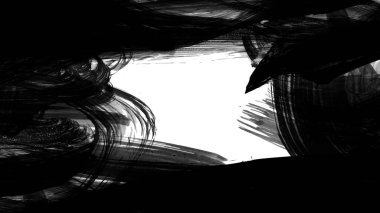 Siyah fırça darbesi dokusu. Grunge soyut elle boyanmış element. 