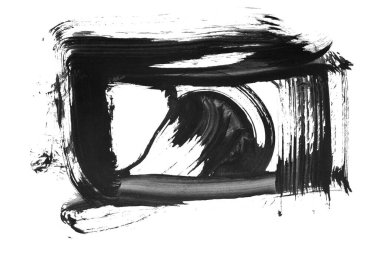 Siyah fırça darbesi ve doku. Grunge soyut elle boyanmış elementler. Altı çizili ve sınır tasarımı.