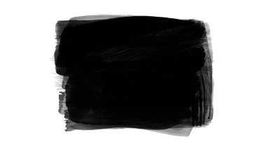 Siyah fırça darbesi ve doku. Grunge vektör soyut el boyalı element. Altı çizili ve sınır tasarımı.