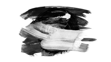 Siyah fırça darbesi ve doku. Grunge soyut elle boyanmış elementler. 