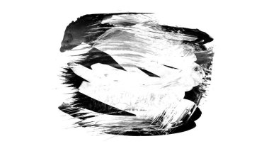 Siyah fırça darbesi dokusu. Grunge soyut elle boyanmış element. 