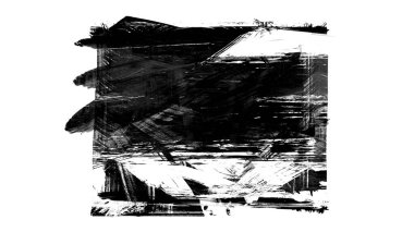 Siyah fırça darbesi ve doku. Grunge soyut elle boyanmış elementler. Altı çizili ve sınır tasarımı.