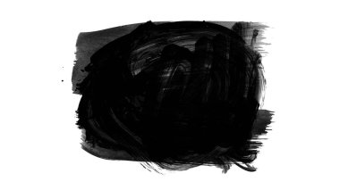 Siyah fırça darbesi dokusu. Grunge soyut elle boyanmış element. 