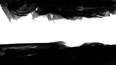 Siyah fırça darbesi dokusu. Grunge soyut elle boyanmış element. 