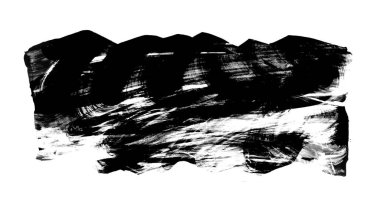 Siyah fırça darbesi ve doku. Grunge soyut elle boyanmış elementler. Altı çizili ve sınır tasarımı.