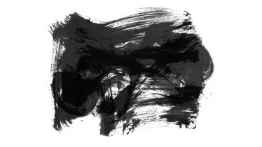 Siyah fırça darbesi dokusu. Grunge soyut elle boyanmış element. 