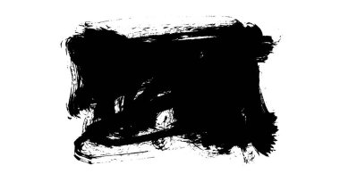 beyaz arkaplanda siyah grunge mürekkep fırça darbeleri