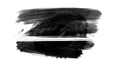 Siyah fırça darbesi ve doku. Grunge soyut elle boyanmış elementler. 