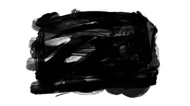 Siyah fırça darbesi ve doku. Grunge soyut elle boyanmış elementler. 