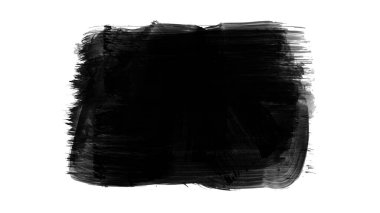 Siyah fırça darbesi dokusu. Grunge soyut elle boyanmış element. 