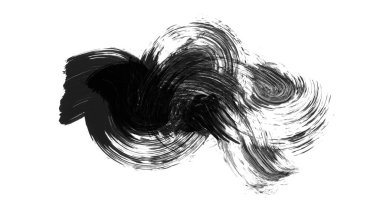 beyaz arkaplanda siyah grunge mürekkep fırça darbeleri