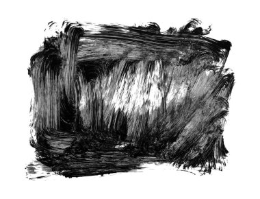 Siyah fırça darbesi ve doku. Grunge vektör soyut el boyalı element. Altı çizili ve sınır tasarımı.