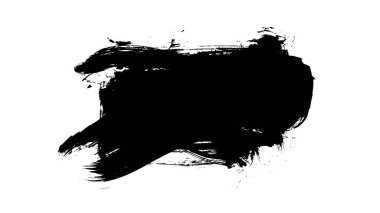 beyaz arkaplanda siyah grunge mürekkep fırça darbeleri