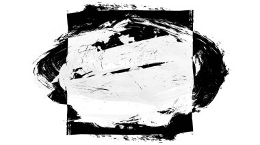 Siyah fırça darbesi ve doku. Grunge soyut elle boyanmış elementler. 