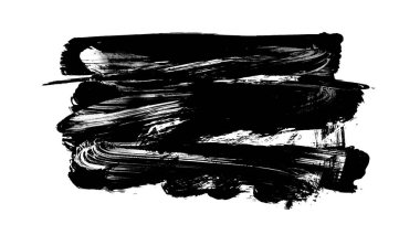 Siyah fırça darbesi ve doku. Grunge soyut elle boyanmış elementler. 