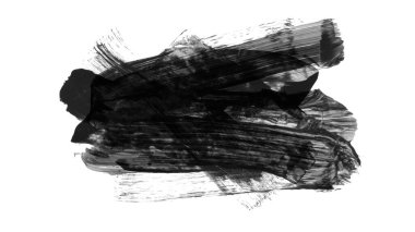 beyaz arkaplanda siyah grunge mürekkep fırça darbeleri