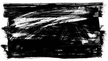 Siyah fırça darbesi ve doku. Grunge vektör soyut el boyalı element. Altı çizili ve sınır tasarımı.