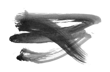 Siyah fırça darbesi ve doku. Grunge soyut elle boyanmış elementler. Altı çizili ve sınır tasarımı.