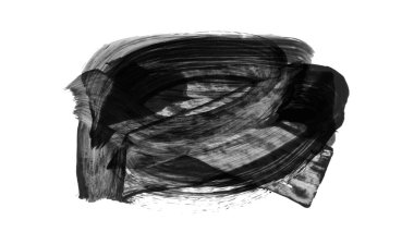 beyaz arkaplanda siyah grunge mürekkep fırça darbeleri