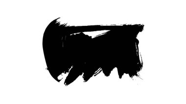 beyaz arkaplanda siyah grunge mürekkep fırça darbeleri