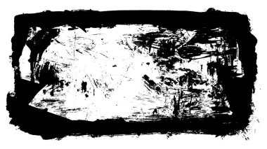 Siyah fırça darbesi ve doku. Grunge vektör soyut el boyalı element. Altı çizili ve sınır tasarımı.