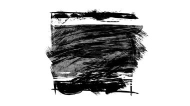 Siyah fırça darbesi ve doku. Grunge soyut elle boyanmış elementler. Altı çizili ve sınır tasarımı.