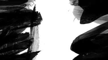 Siyah fırça darbesi dokusu. Grunge soyut elle boyanmış element. 