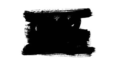 beyaz arkaplanda siyah grunge mürekkep fırça darbeleri