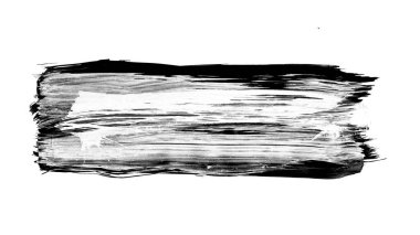 beyaz arkaplanda siyah grunge mürekkep fırçası darbesi