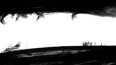 Siyah fırça darbesi dokusu. Grunge soyut elle boyanmış element. 