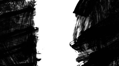 Siyah fırça darbesi dokusu. Grunge soyut elle boyanmış element. 