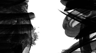 Siyah fırça darbesi dokusu. Grunge soyut elle boyanmış element. 