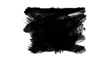 Mürekkep fırçası darbeleri beyaza izole edilmiş. vektör illüstrasyonu.