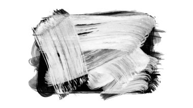 Siyah fırça darbesi ve doku. Grunge vektör soyut el boyalı element. Altı çizili ve sınır tasarımı.