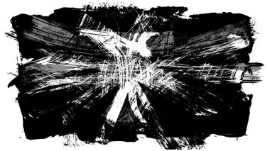 Siyah fırça darbesi ve doku. Grunge vektör soyut el boyalı element. Altı çizili ve sınır tasarımı.