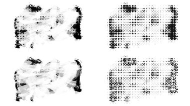 Beyaz arkaplanda izole edilmiş siyah fırça seti