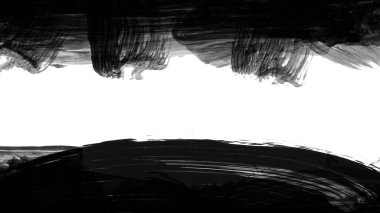 Siyah fırça darbesi dokusu. Grunge soyut elle boyanmış element. 