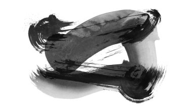 siyah mürekkep fırçası vuruşu. resimleme.