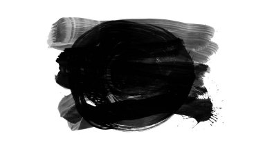 Siyah fırça darbesi dokusu. Grunge soyut elle boyanmış element.