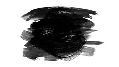 Siyah fırça darbesi dokusu. Grunge soyut elle boyanmış element. 