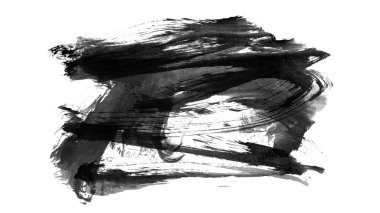 Siyah fırça darbesi ve doku. Grunge vektör soyut el boyalı element. Altı çizili ve sınır tasarımı.